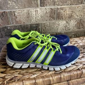 Addias Neon Green Blue Trail Running Shoes Low Top Size 8